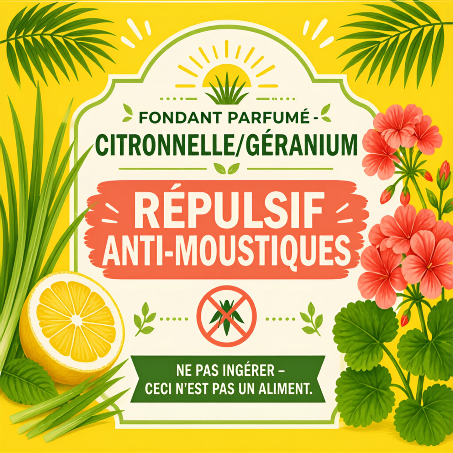 Fondant Parfumé Cannelé – Citronnelle & Géranium (17g)