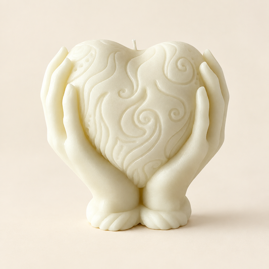 Bougie Amore en cire de soja, 7,5 × 8 cm.