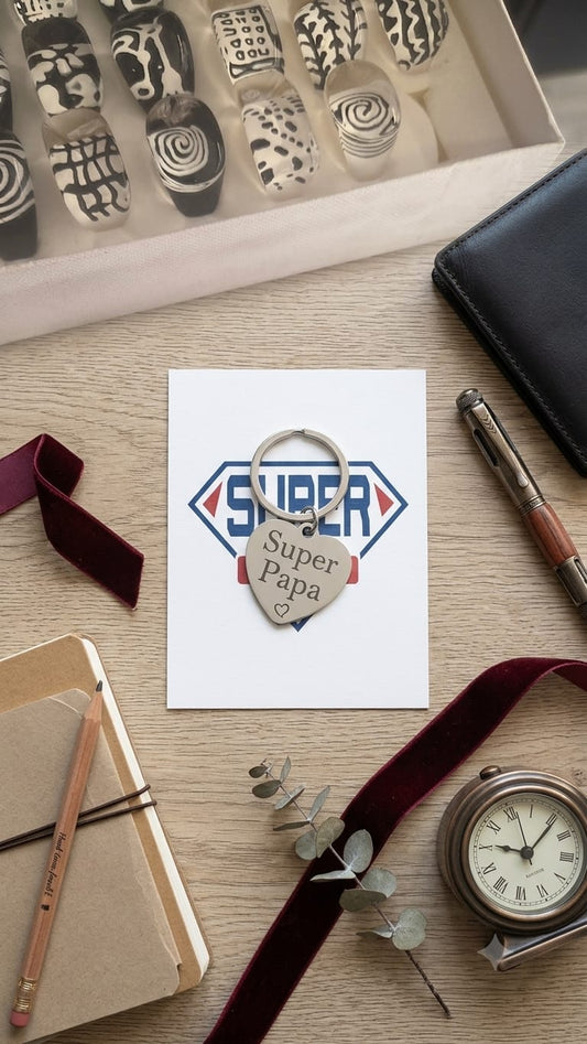 Porte clé "SUPER PAPA, MAMAN, MAMIE, PAPI"