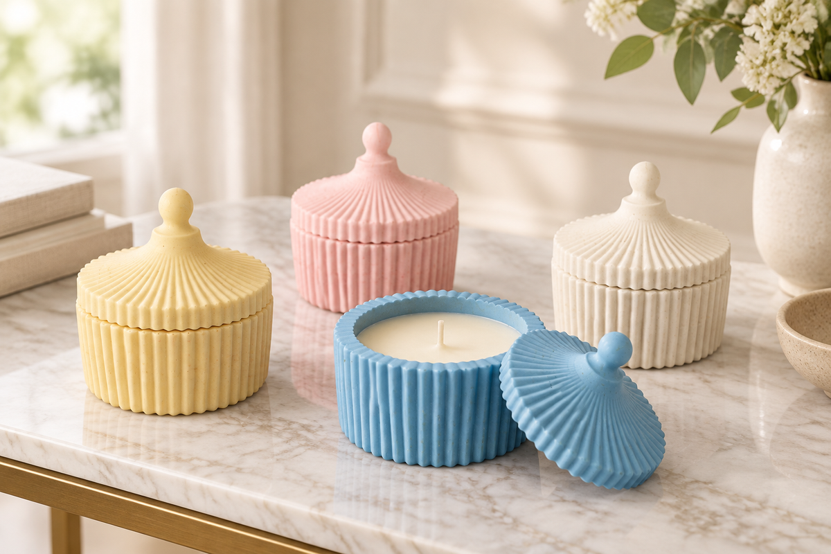 Bougies Boîte secrète en contexte et en plusieurs coloris